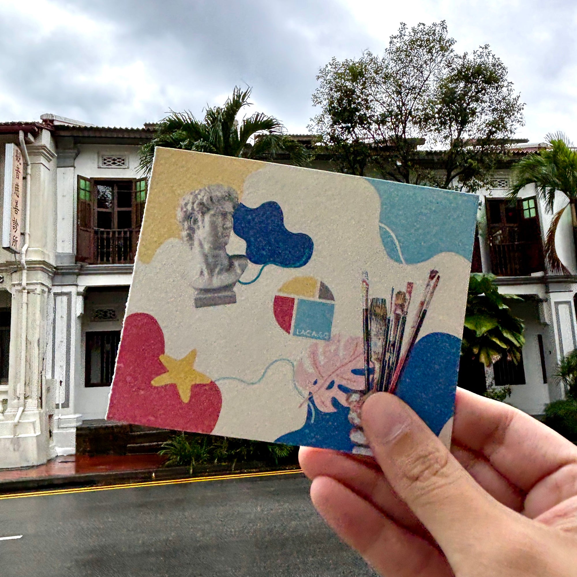 Creative gift card from LACA for painting and drawing workshops Singapore