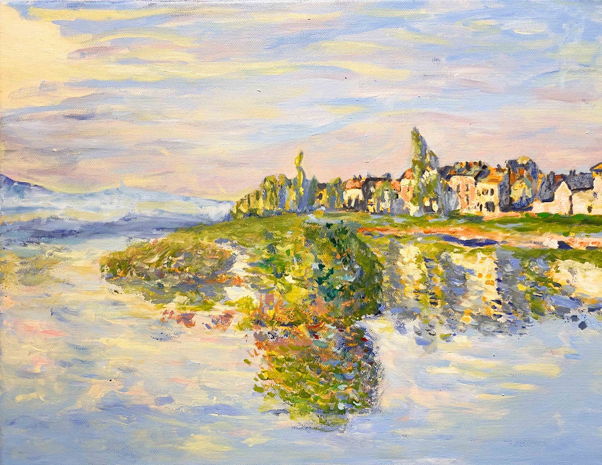 Imitation of Claude Monet's Oil Painting, Sein of the Lavcourt