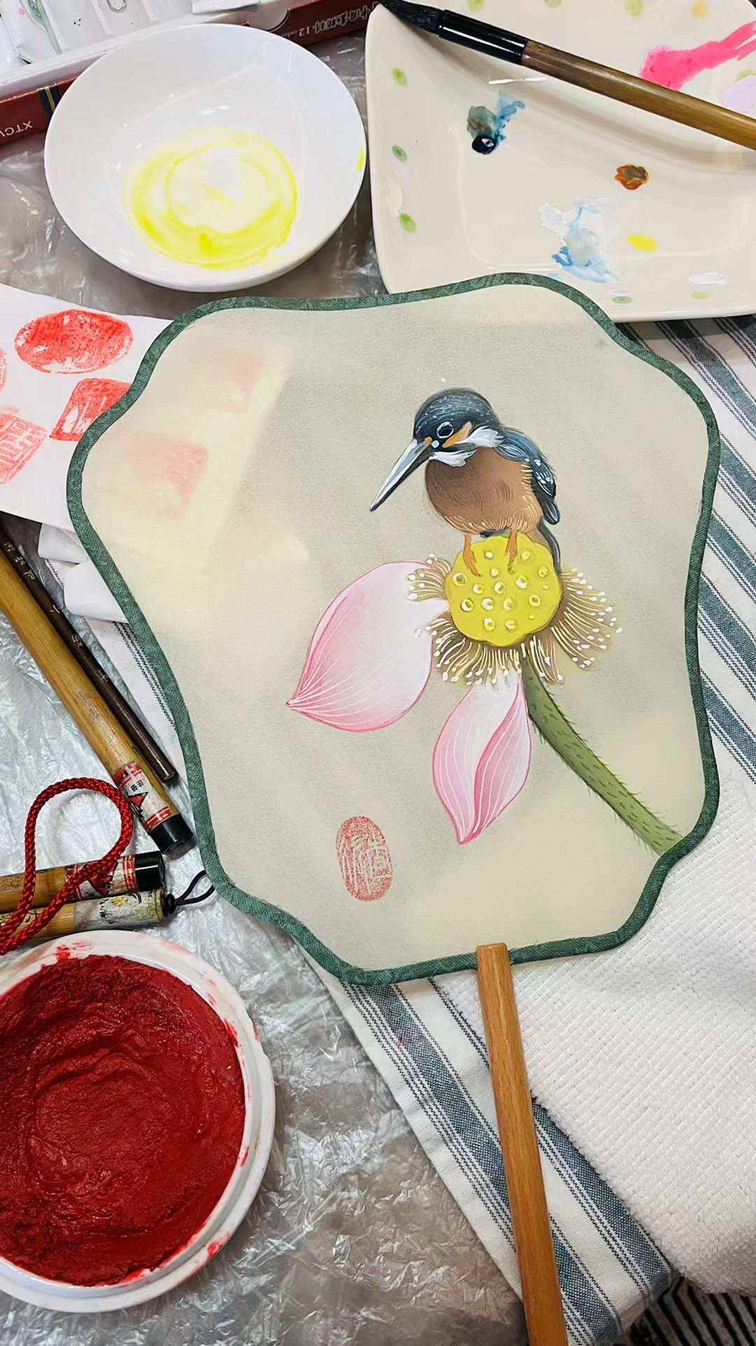 Chinese Ink (Gongbi Fan Painting) Workshop 工笔扇面工作坊