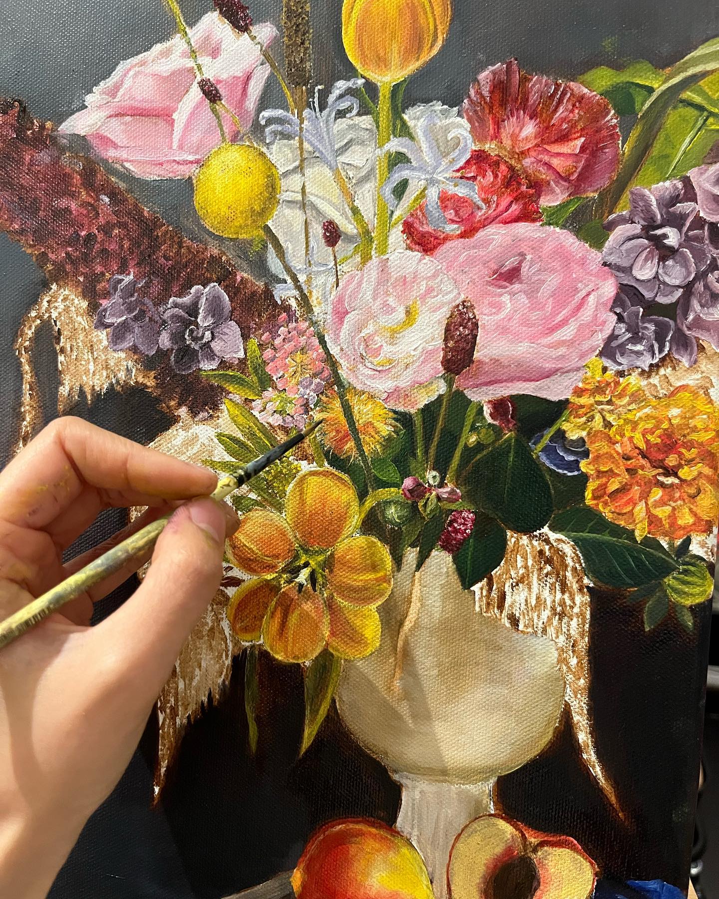 Dutch Floral Painting Workshop Singapore step-by-step oil painting techniques